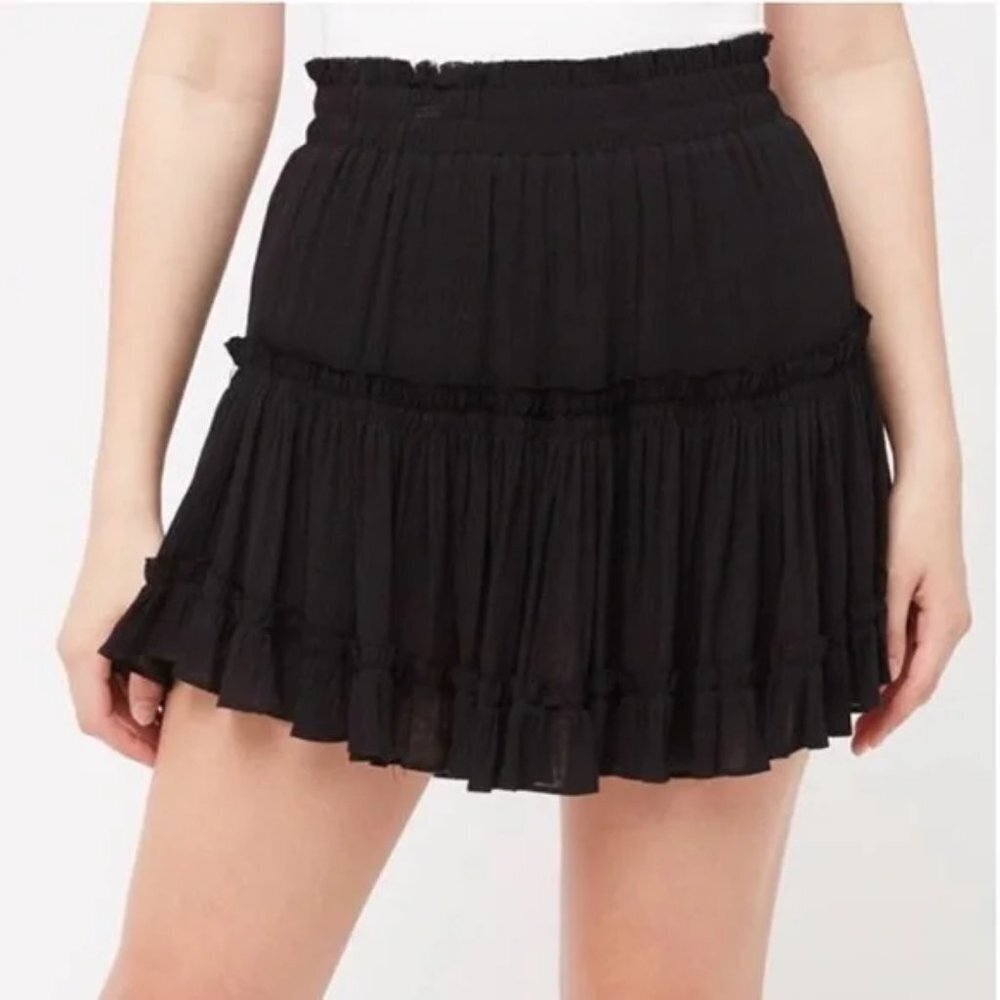 NWT Juniper Blu Black Tiered Ruffle Mini Skirt - Size S - Picture 1 of 11